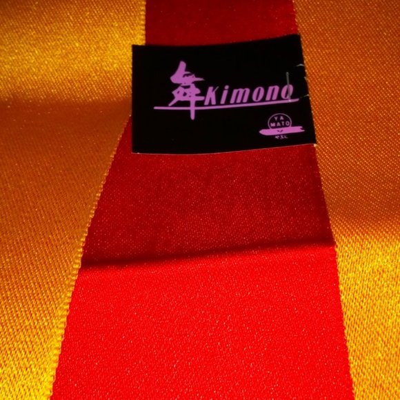 Vibrant Red and Yellow Kimono with Traditional Elegance - Picture 2 of 7